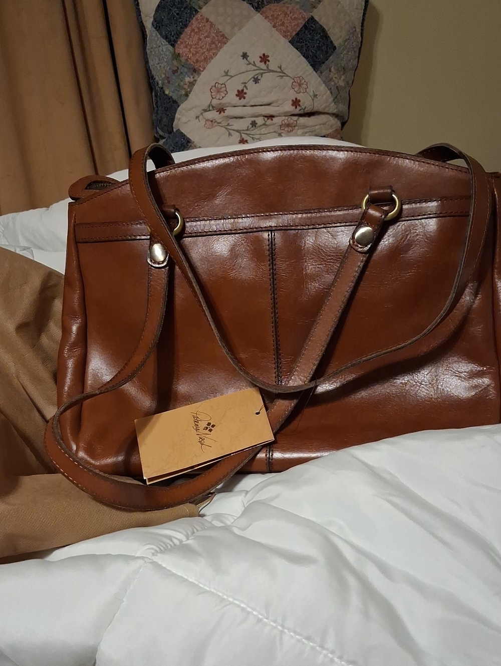 Patricia Nash Cognac Brown Leather Shoulder Bag